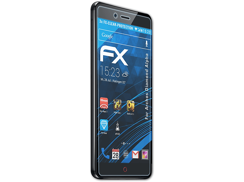ATFOLIX 3x FX-Clear Displayschutz(für Archos Diamond Alpha)