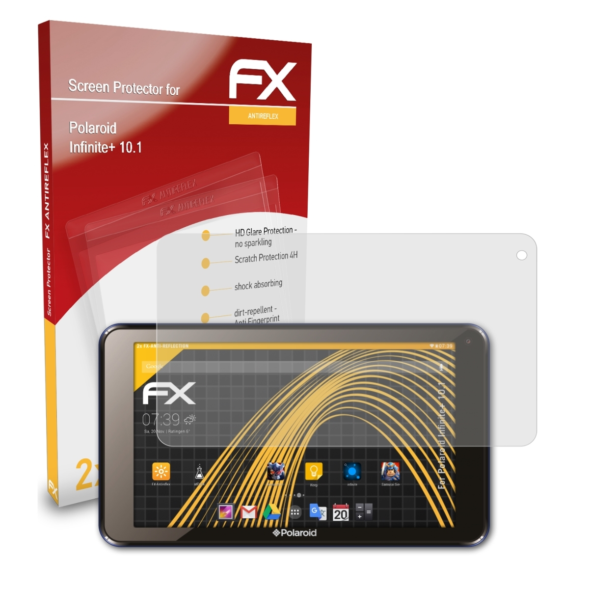 ATFOLIX 2x FX-Antireflex Infinite+ Displayschutz(für Polaroid 10.1)