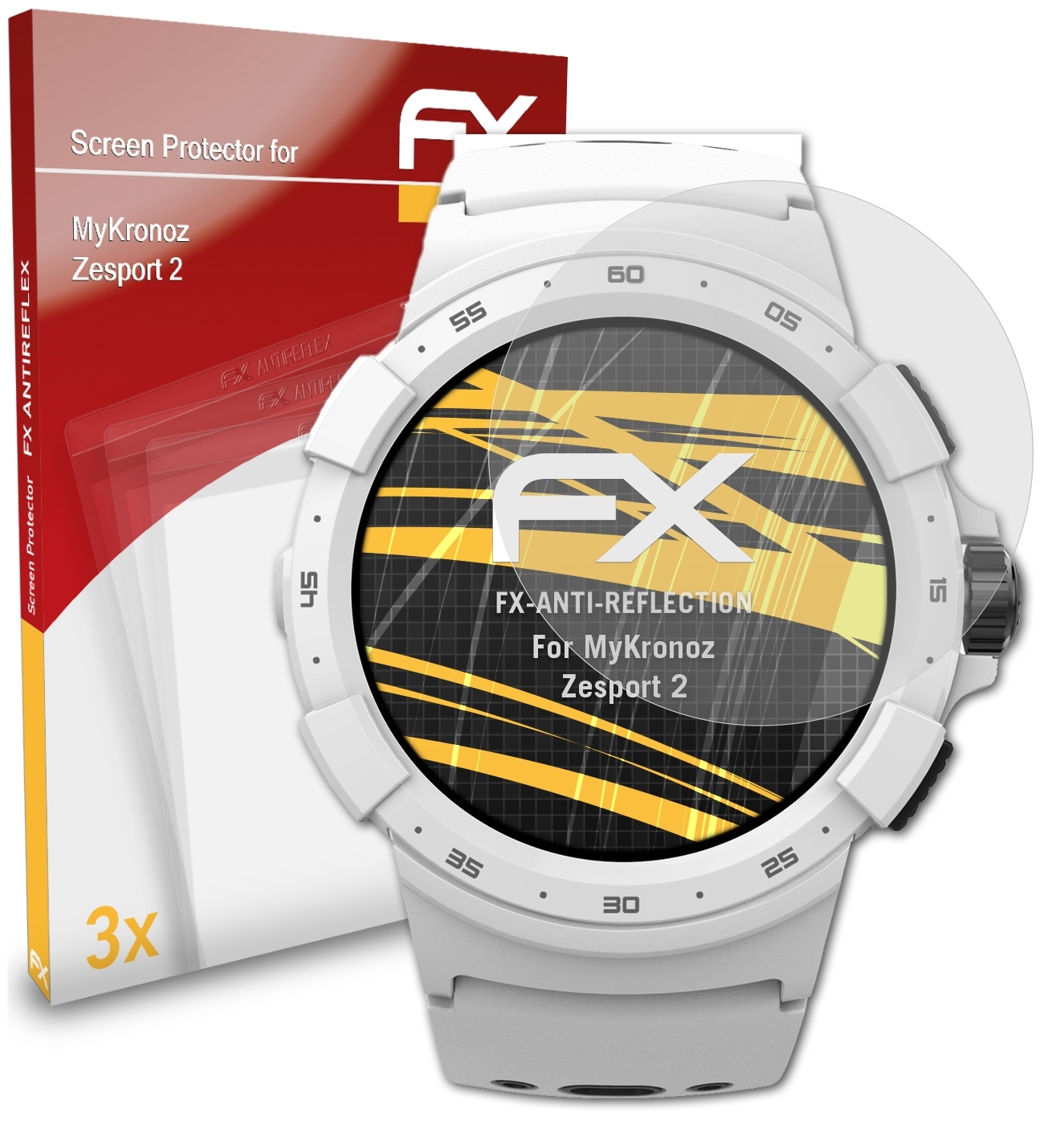 ATFOLIX 3x FX-Antireflex Zesport 2) Displayschutz(für MyKronoz