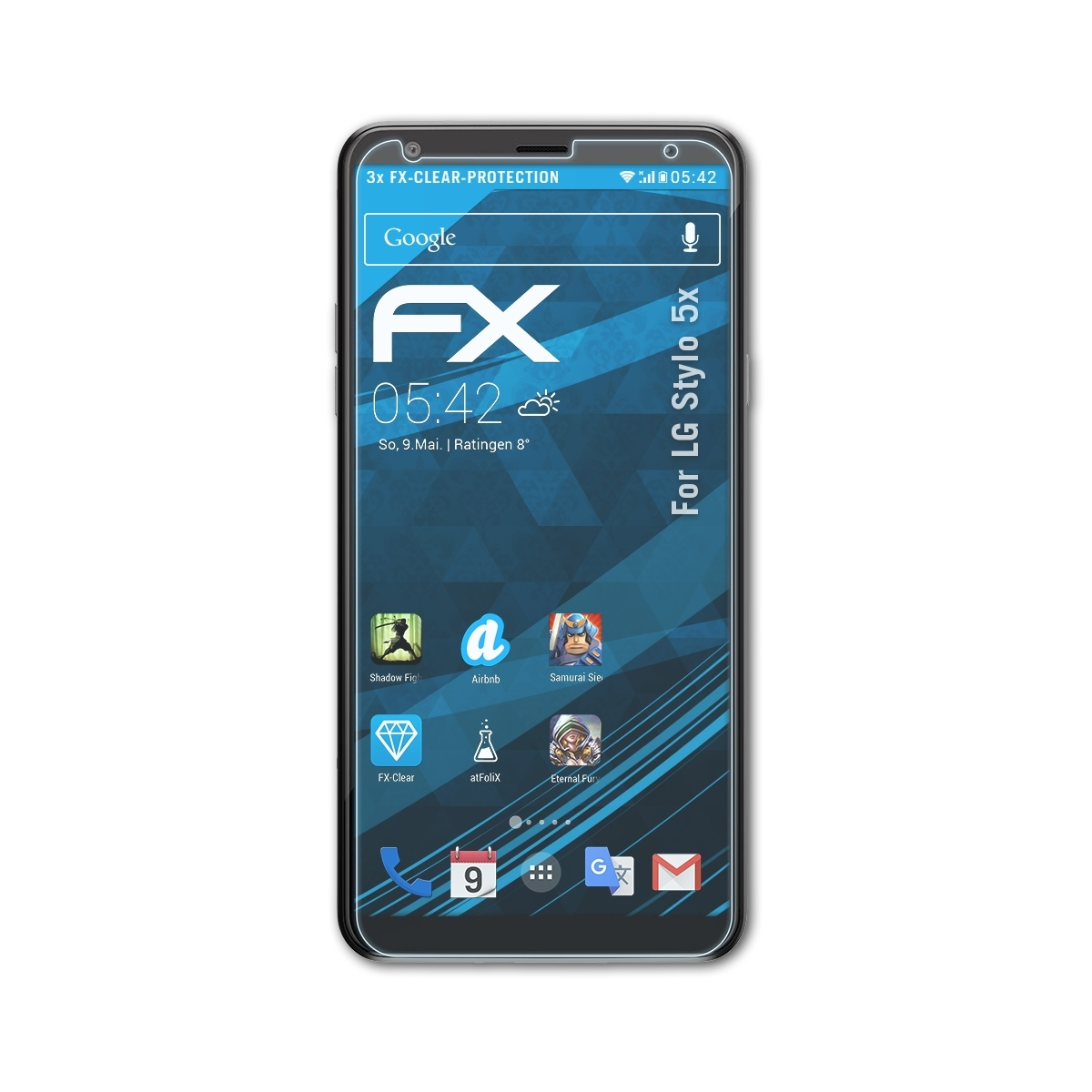 ATFOLIX 3x LG FX-Clear Displayschutz(für Stylo 5x)