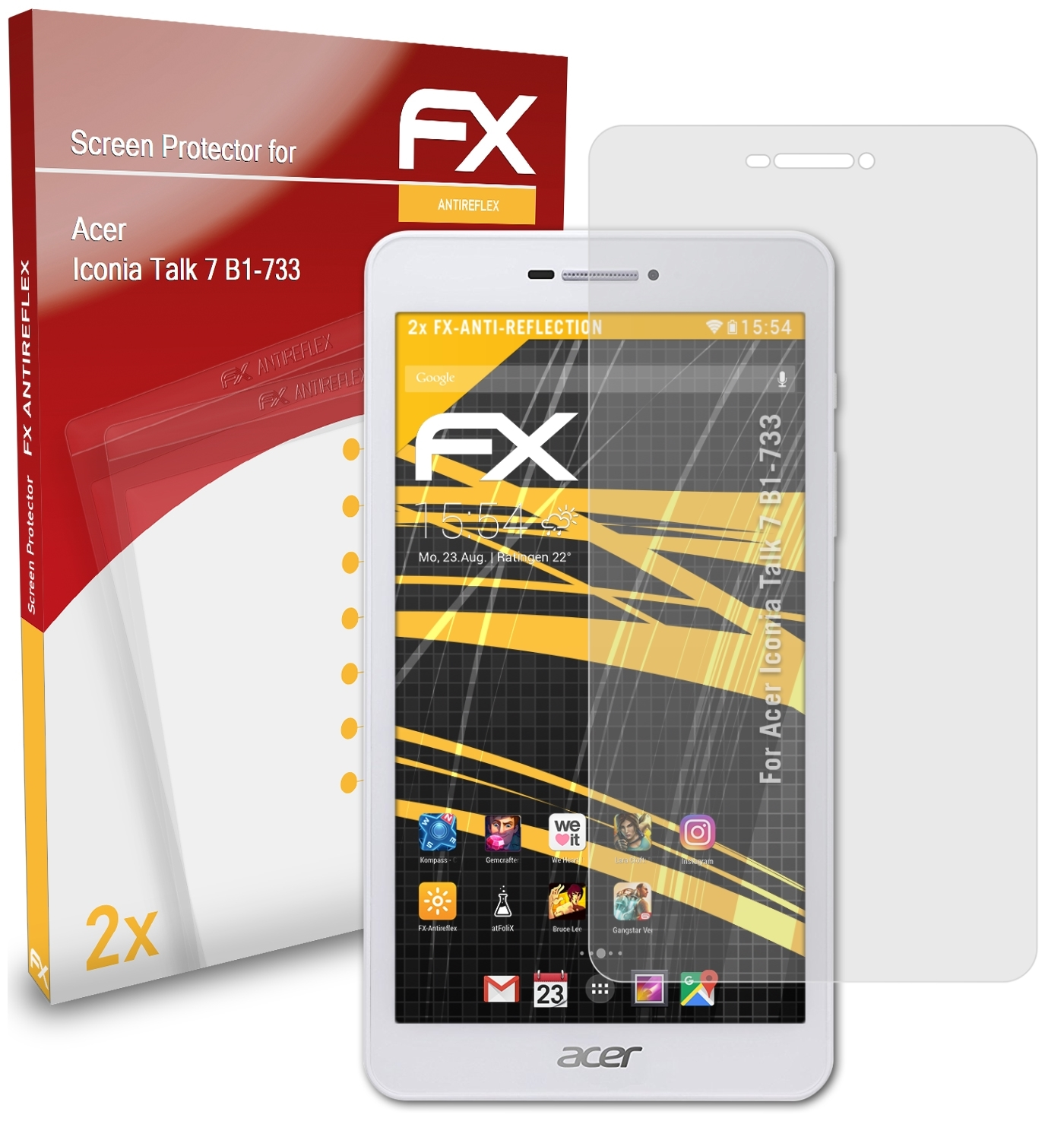 7 Acer Iconia FX-Antireflex (B1-733)) ATFOLIX 2x Talk Displayschutz(für