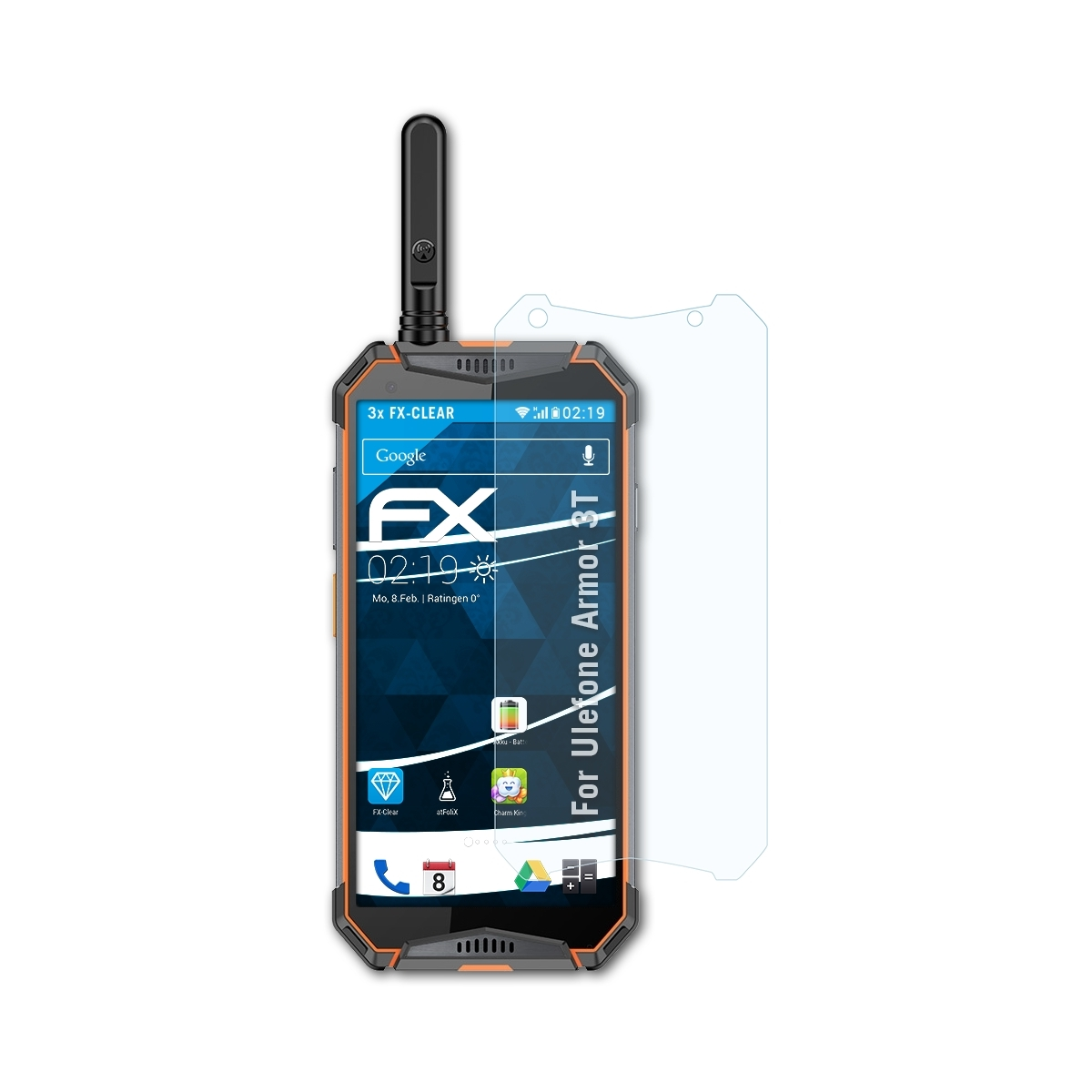 3T) Ulefone FX-Clear Armor Displayschutz(für 3x ATFOLIX