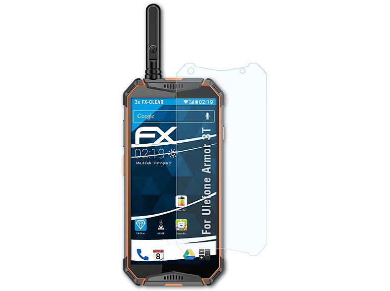 3x 3T) ATFOLIX Armor FX-Clear Displayschutz(für Ulefone