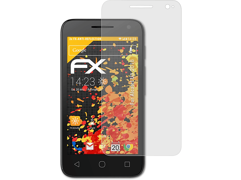 Alcatel 2018) Displayschutz(für ATFOLIX 3x U3 FX-Antireflex