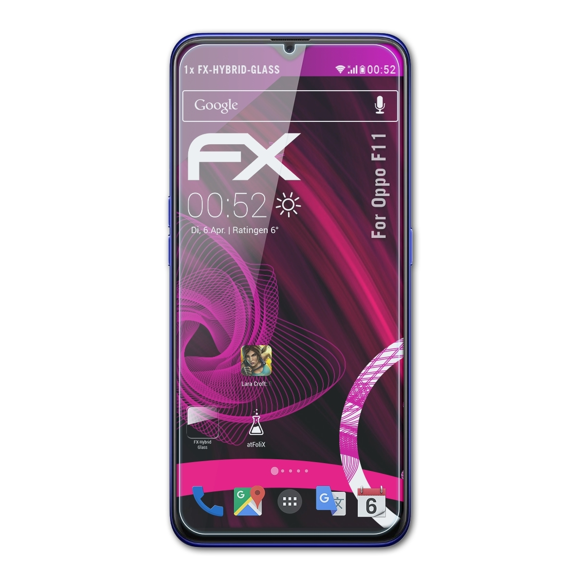FX-Hybrid-Glass Oppo F11) Schutzglas(für ATFOLIX