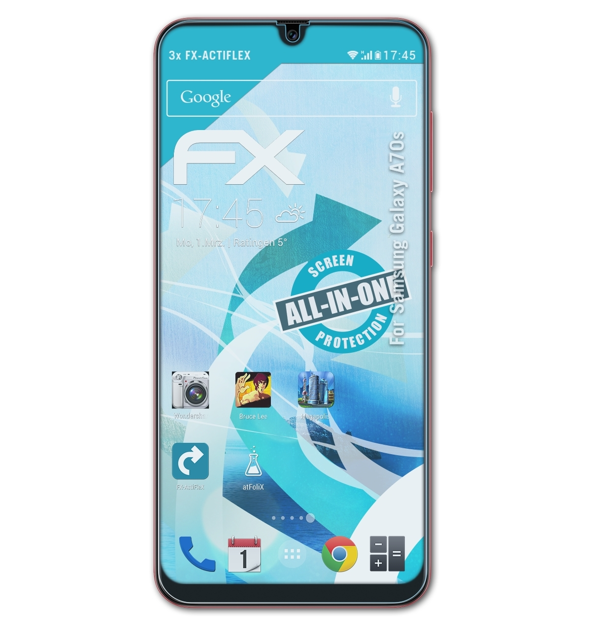 3x Samsung FX-ActiFleX ATFOLIX Galaxy Displayschutz(für A70s)