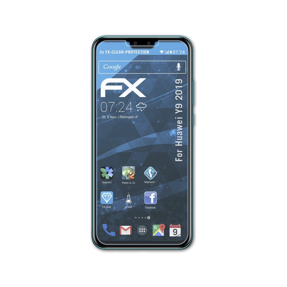 ATFOLIX 3x FX-Clear Displayschutz(für Huawei (2019)) Y9