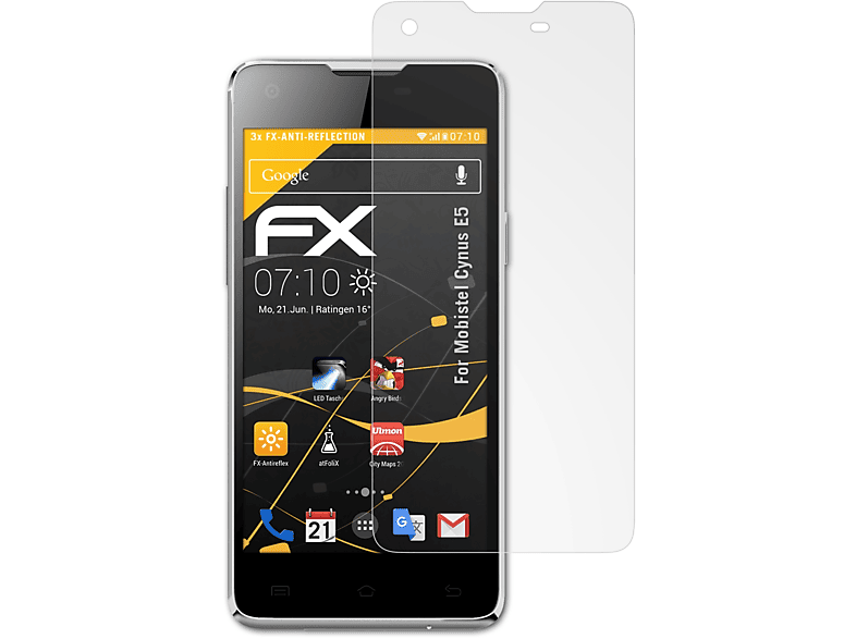 ATFOLIX 3x FX-Antireflex Displayschutz(für E5) Cynus Mobistel