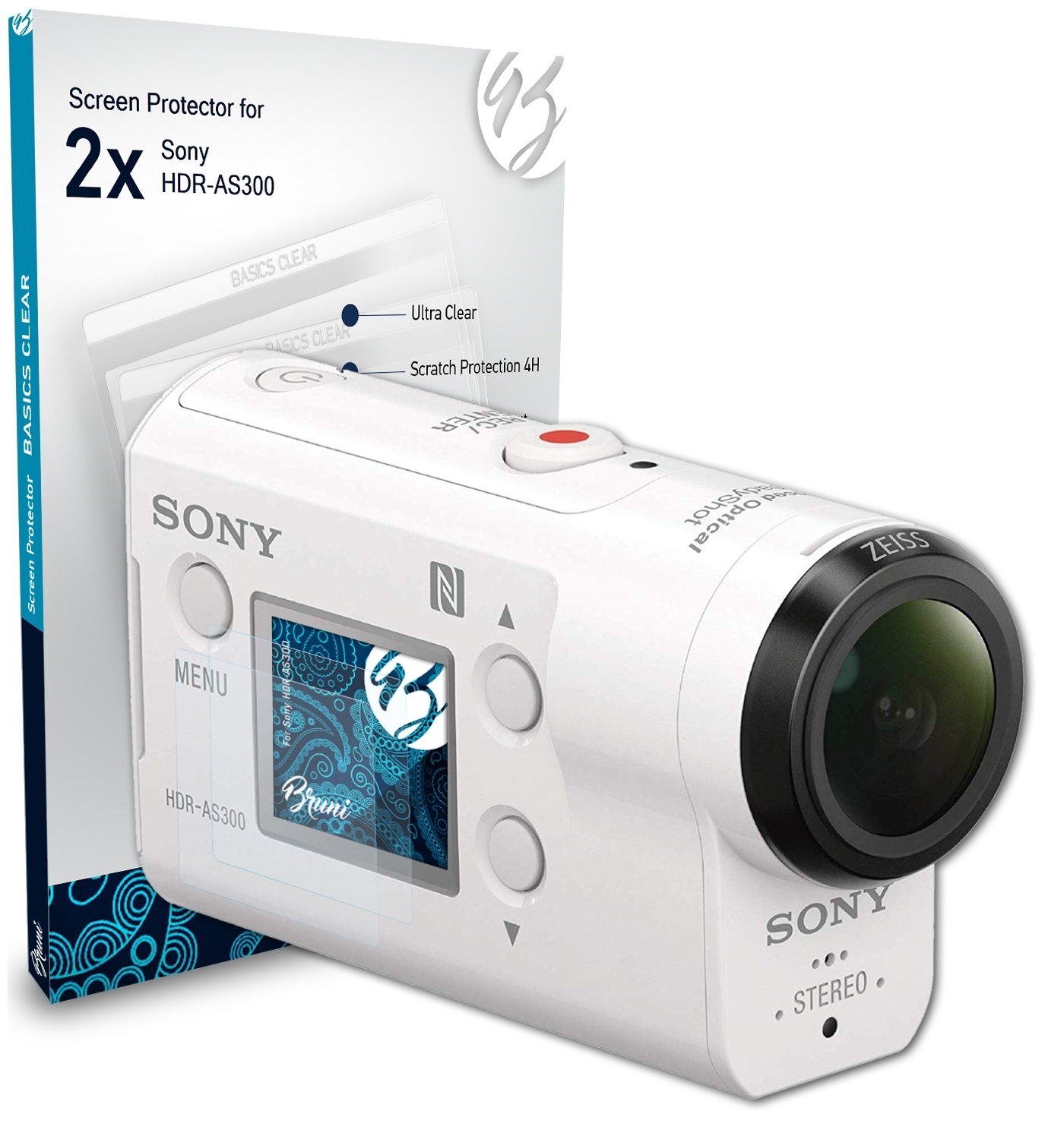 Schutzfolie(für 2x Basics-Clear HDR-AS300) BRUNI Sony