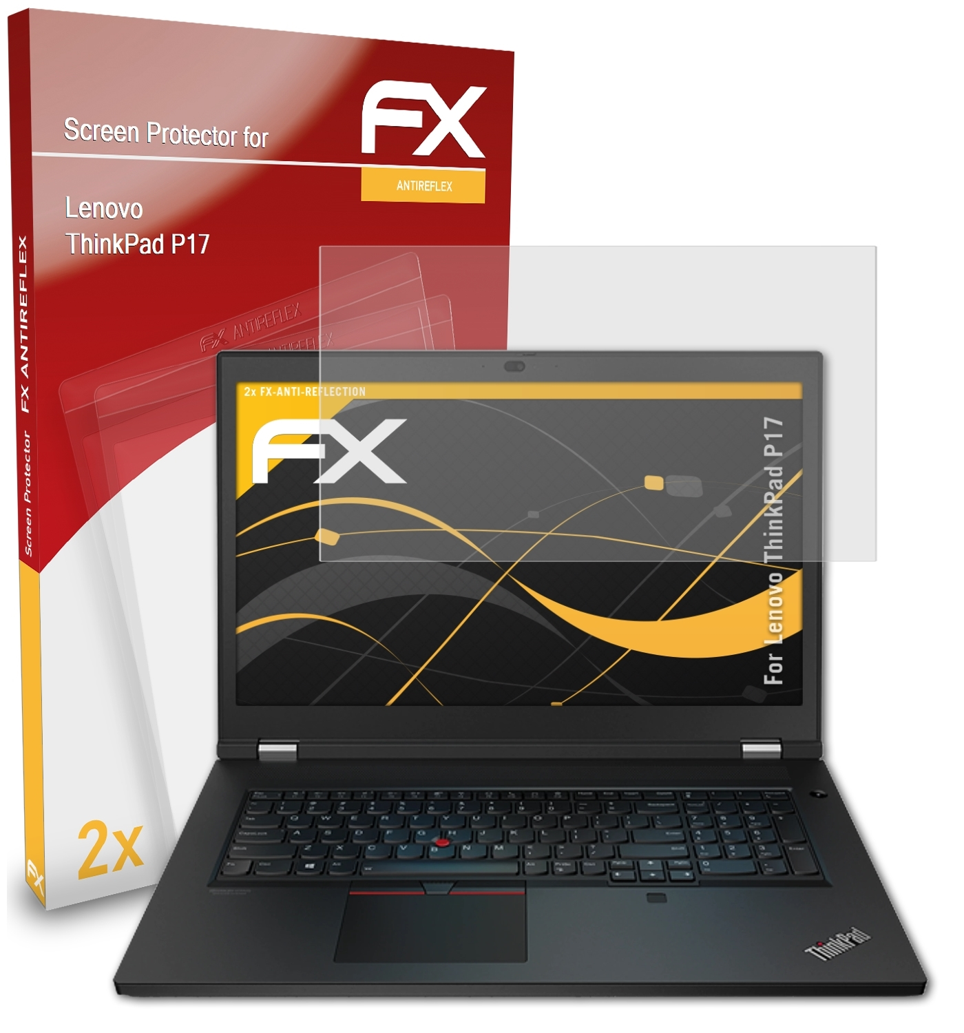 ATFOLIX 2x FX-Antireflex Displayschutz(für Lenovo P17) ThinkPad