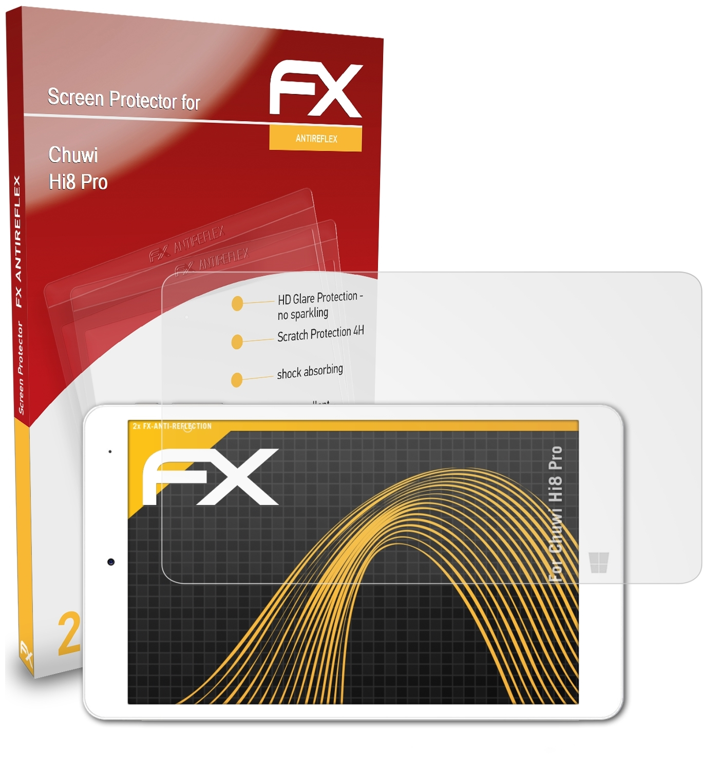 ATFOLIX 2x FX-Antireflex Chuwi Hi8 Displayschutz(für Pro)