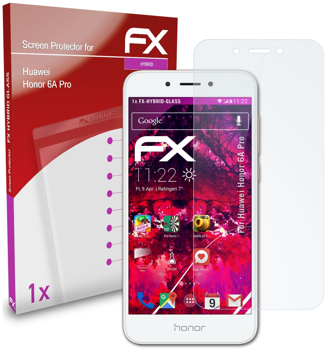 ATFOLIX FX-Hybrid-Glass 6A Huawei Honor Schutzglas(für Pro)