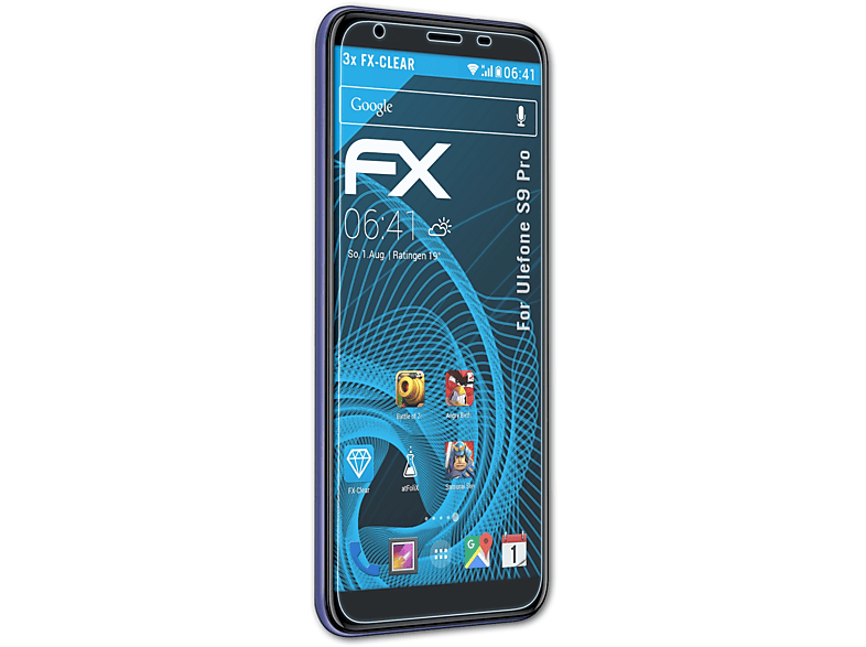 S9 FX-Clear 3x Ulefone ATFOLIX Displayschutz(für Pro)
