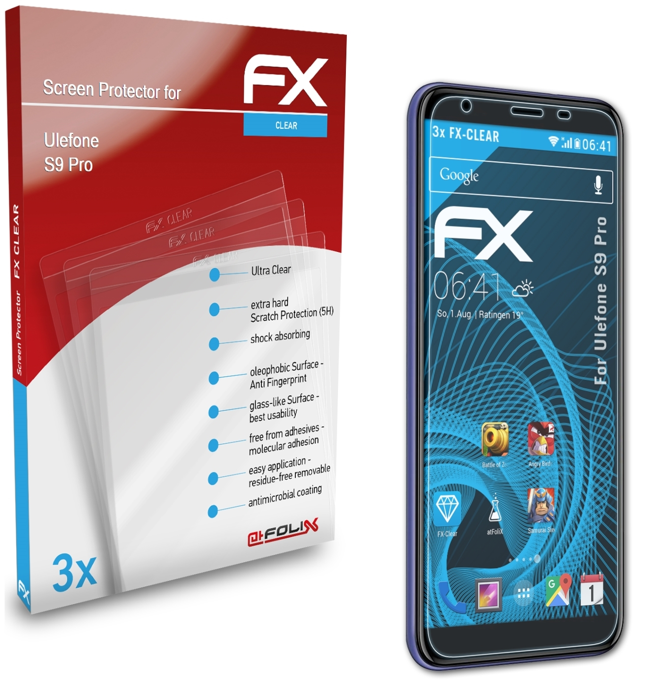 FX-Clear Displayschutz(für S9 3x ATFOLIX Pro) Ulefone