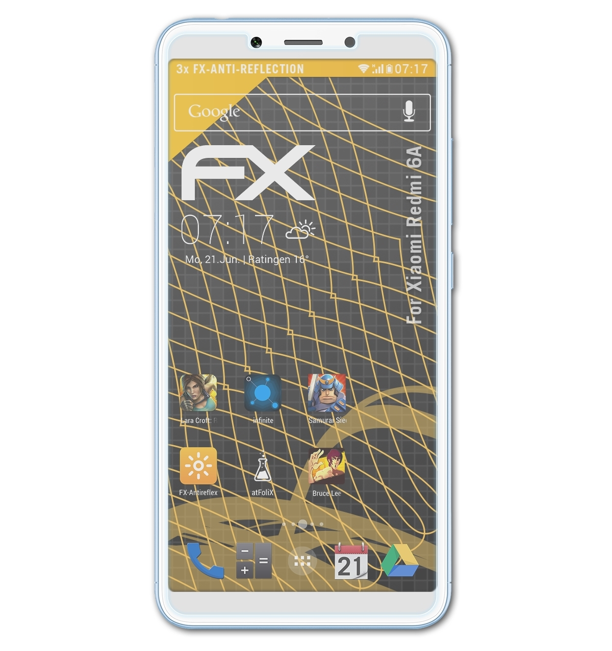 ATFOLIX 3x Displayschutz(für 6A) FX-Antireflex Xiaomi Redmi