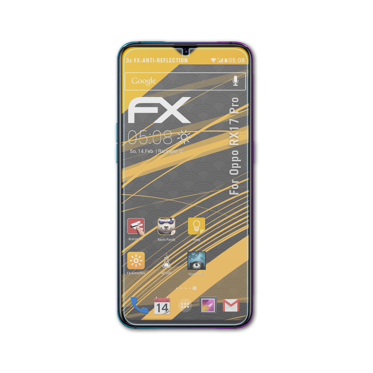 FX-Antireflex Displayschutz(für Oppo Pro) ATFOLIX RX17 3x