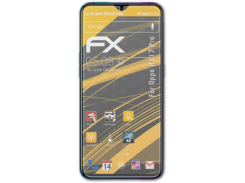 ATFOLIX 3x FX-Antireflex Displayschutz(für Oppo RX17 Pro)