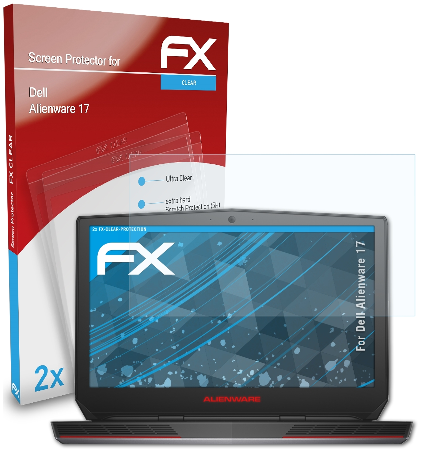 ATFOLIX Dell FX-Clear Displayschutz(für 2x 17) Alienware