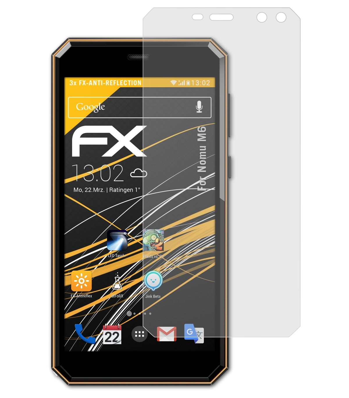 M6) 3x FX-Antireflex ATFOLIX Displayschutz(für Nomu