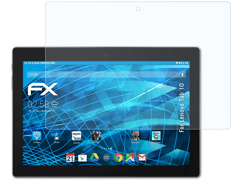 ATFOLIX 2x FX-Clear Displayschutz(für Lenovo Tab 10)