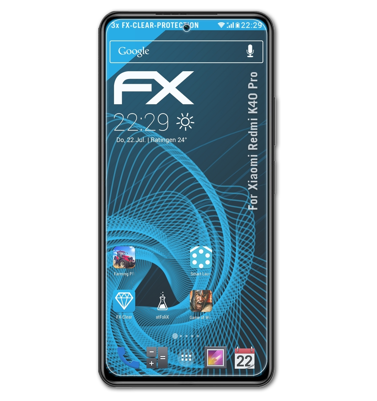 Redmi Displayschutz(für 3x Pro) Xiaomi FX-Clear K40 ATFOLIX