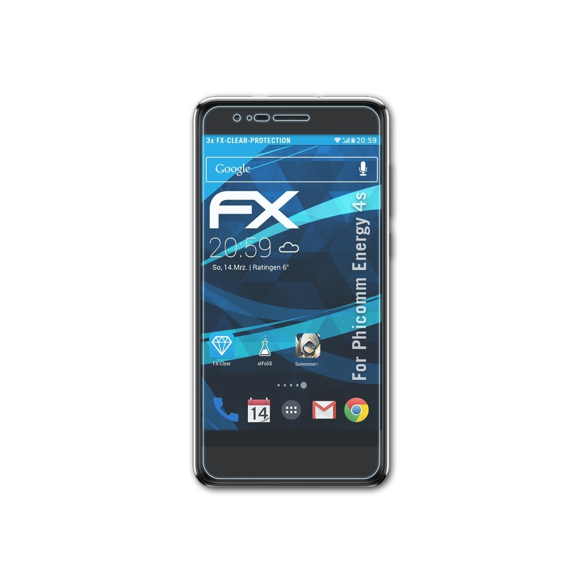 ATFOLIX 3x FX-Clear Displayschutz(für Phicomm Energy 4s)