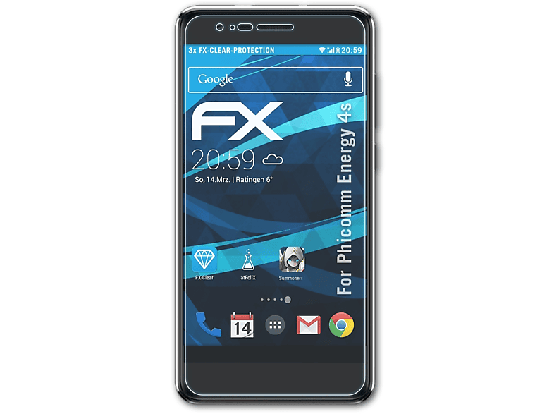 FX-Clear Phicomm ATFOLIX Displayschutz(für 3x 4s) Energy