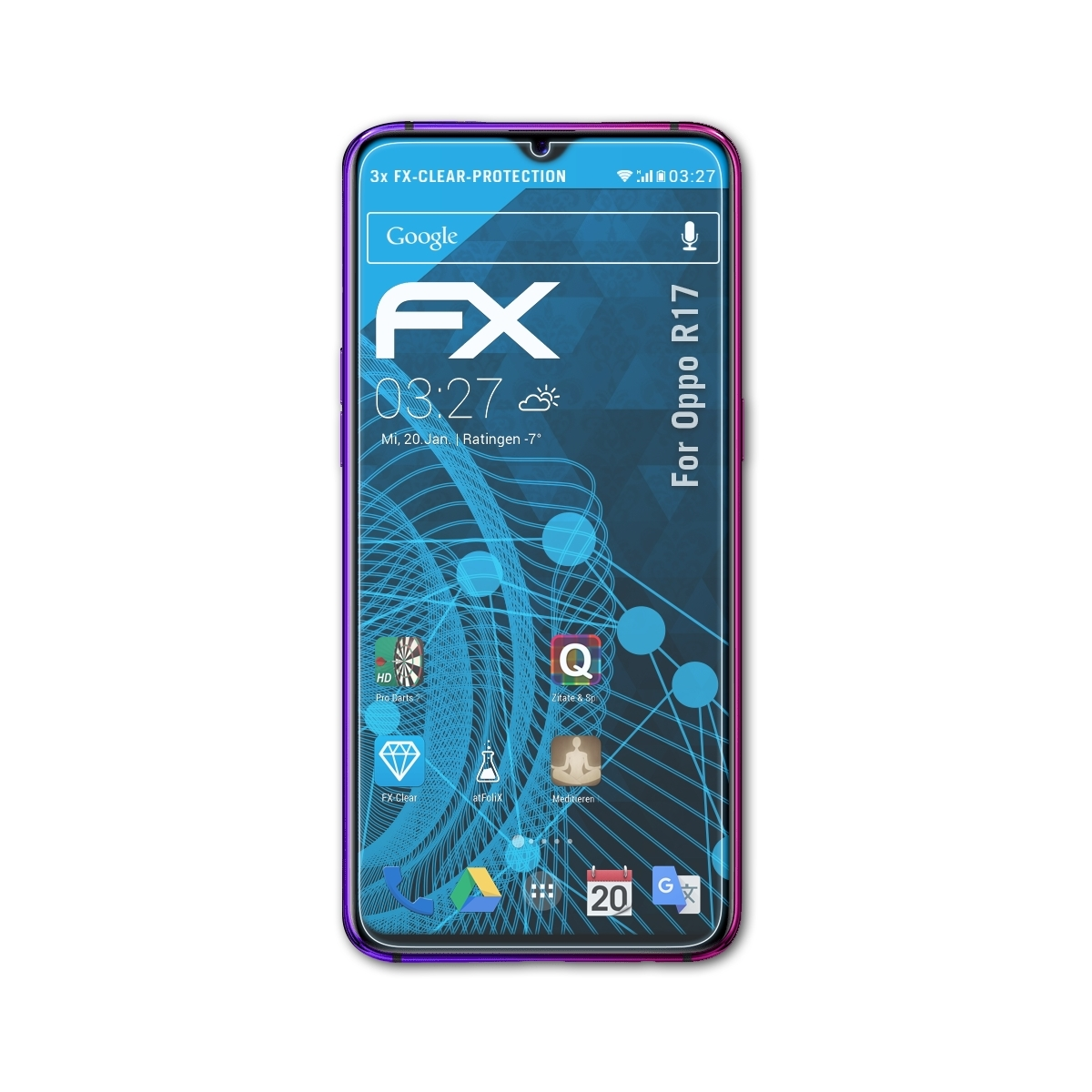 ATFOLIX Oppo 3x FX-Clear Displayschutz(für R17)