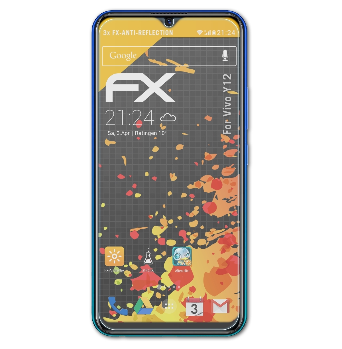 Displayschutz(für Vivo Y12) 3x FX-Antireflex ATFOLIX