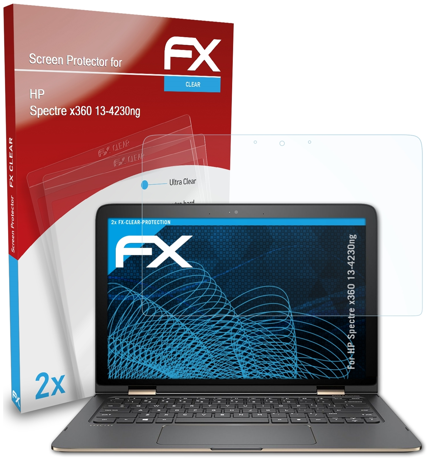 ATFOLIX 2x HP 13-4230ng) Spectre x360 Displayschutz(für FX-Clear