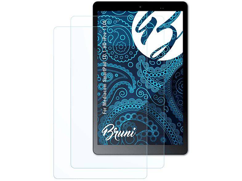 BRUNI 2x Basics-Clear Schutzfolie(für Mediacom SmartPad 10.1 HD iPro 110L)