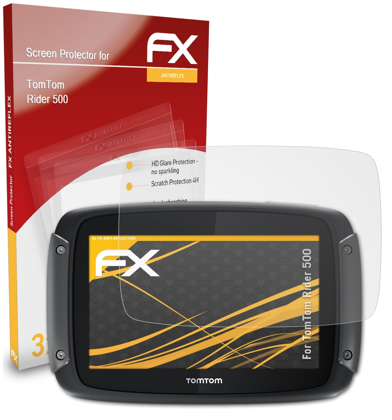 FX-Antireflex 500) 3x TomTom Displayschutz(für Rider ATFOLIX