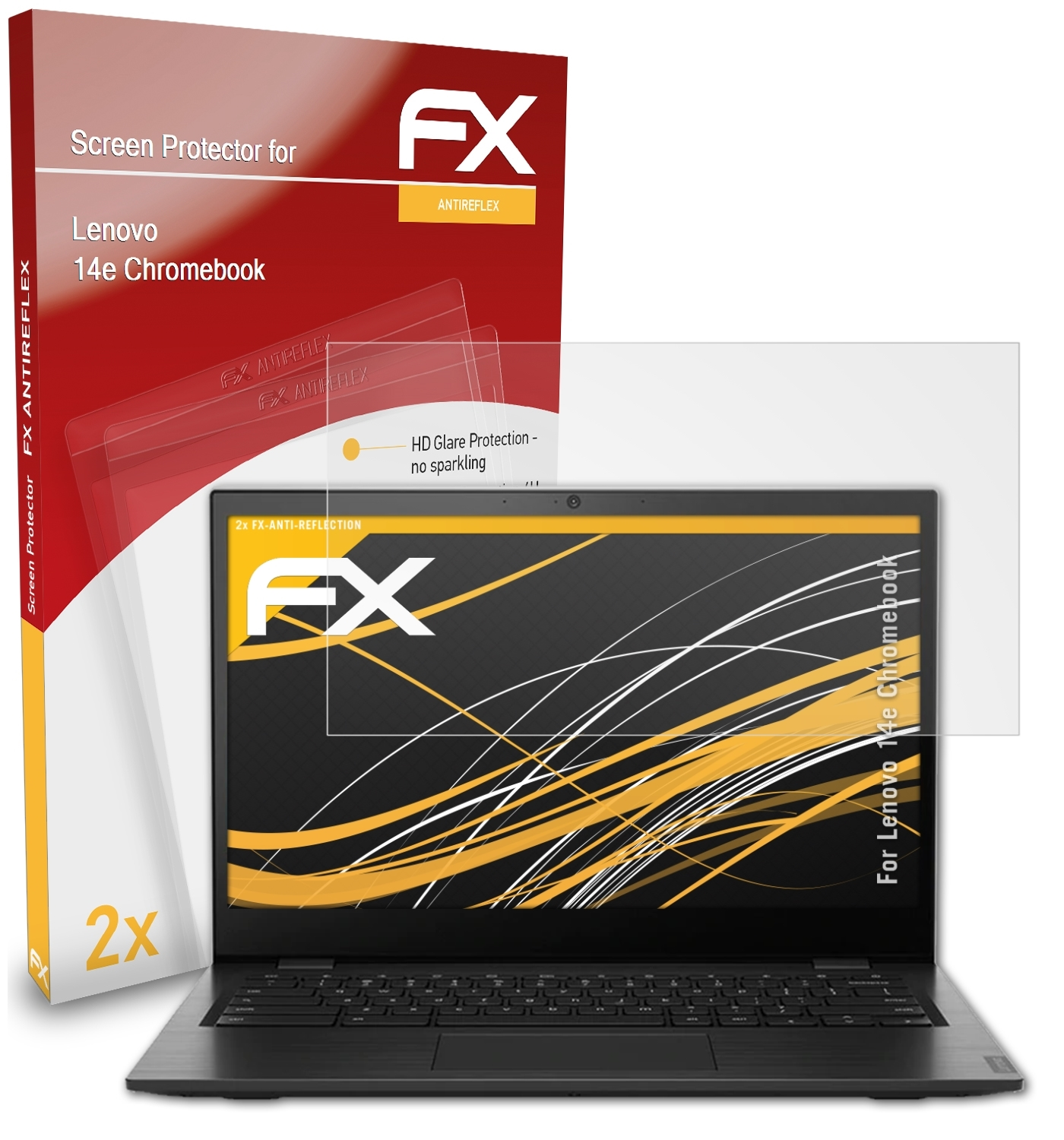 ATFOLIX 2x FX-Antireflex Displayschutz(für Lenovo 14e Chromebook)