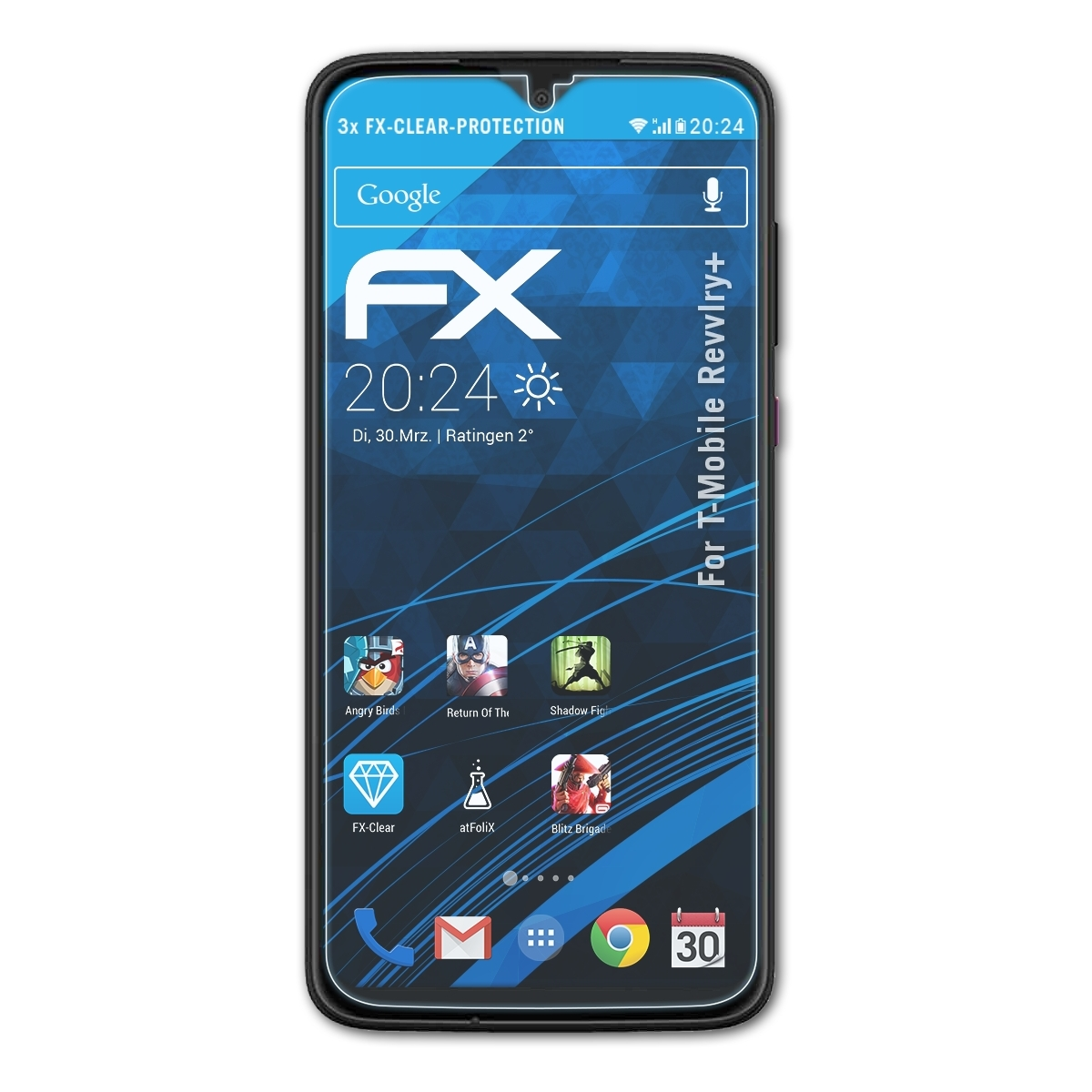 Revvlry+) T-Mobile Displayschutz(für 3x ATFOLIX FX-Clear