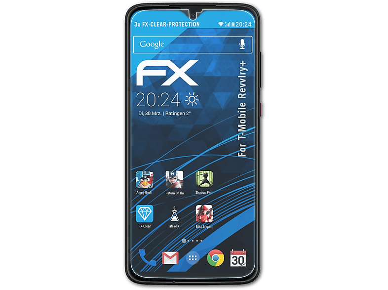 ATFOLIX 3x FX-Clear Displayschutz(für T-Mobile Revvlry+)