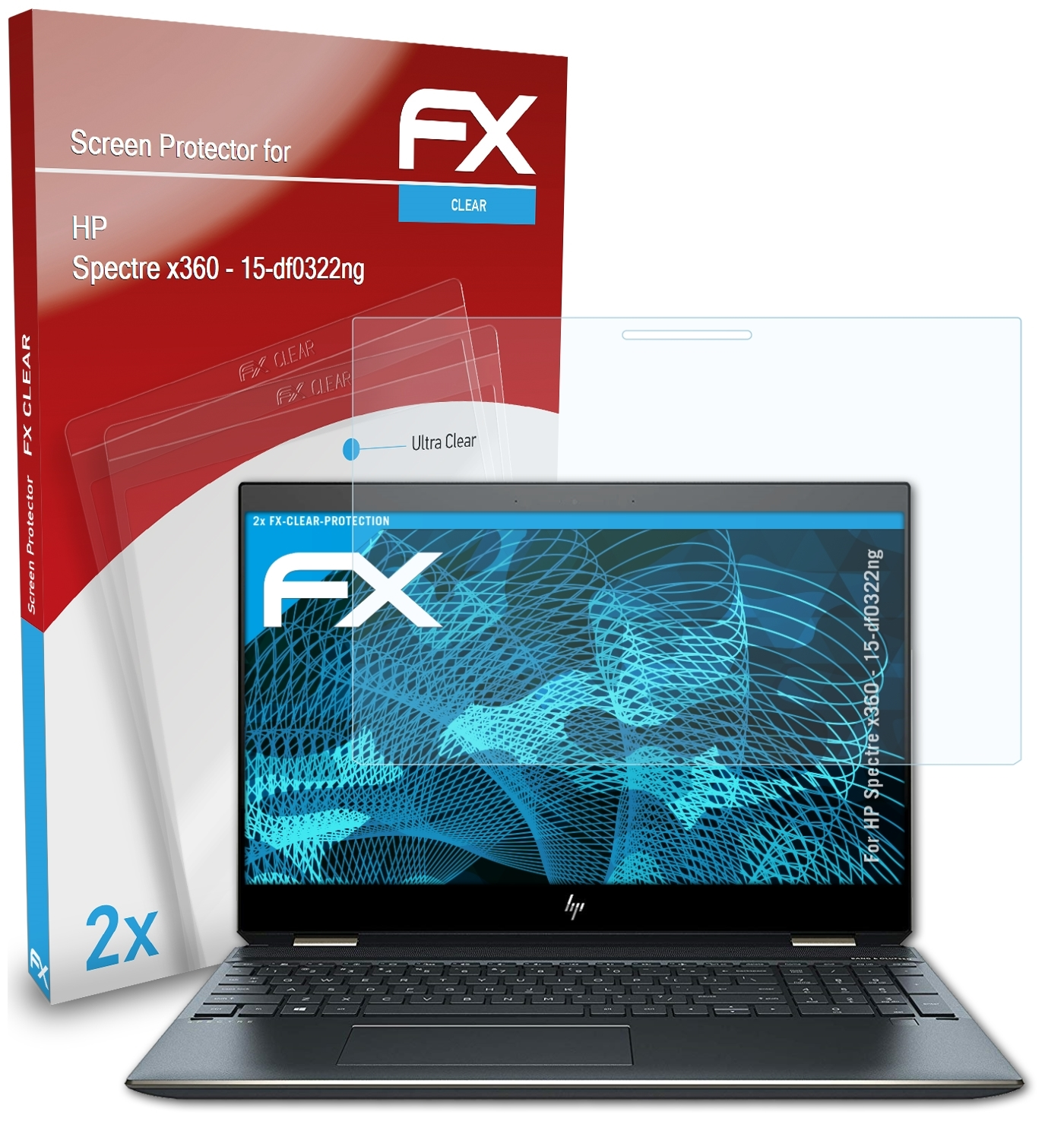 ATFOLIX 2x FX-Clear Displayschutz(für x360 HP 15-df0322ng) Spectre 