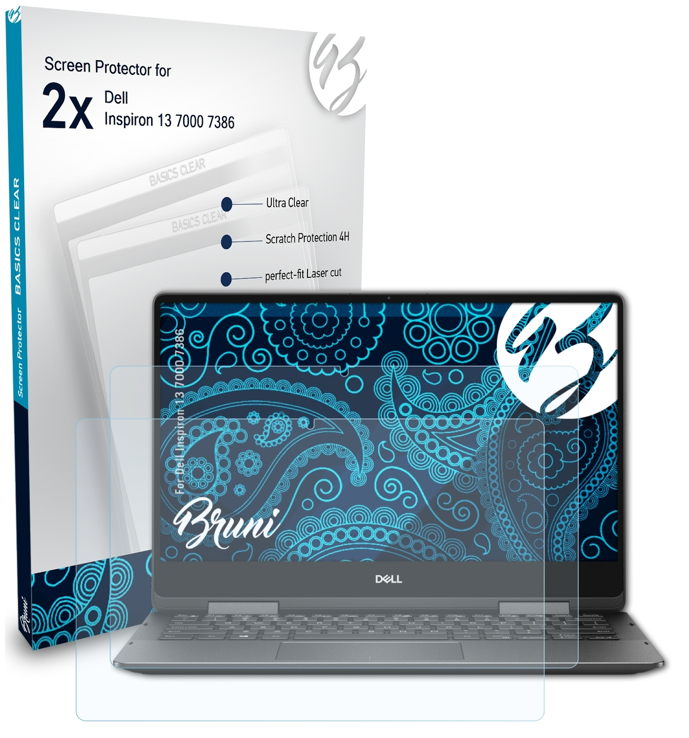 Dell 2x Inspiron BRUNI 13 Basics-Clear 7000 Schutzfolie(für (7386))