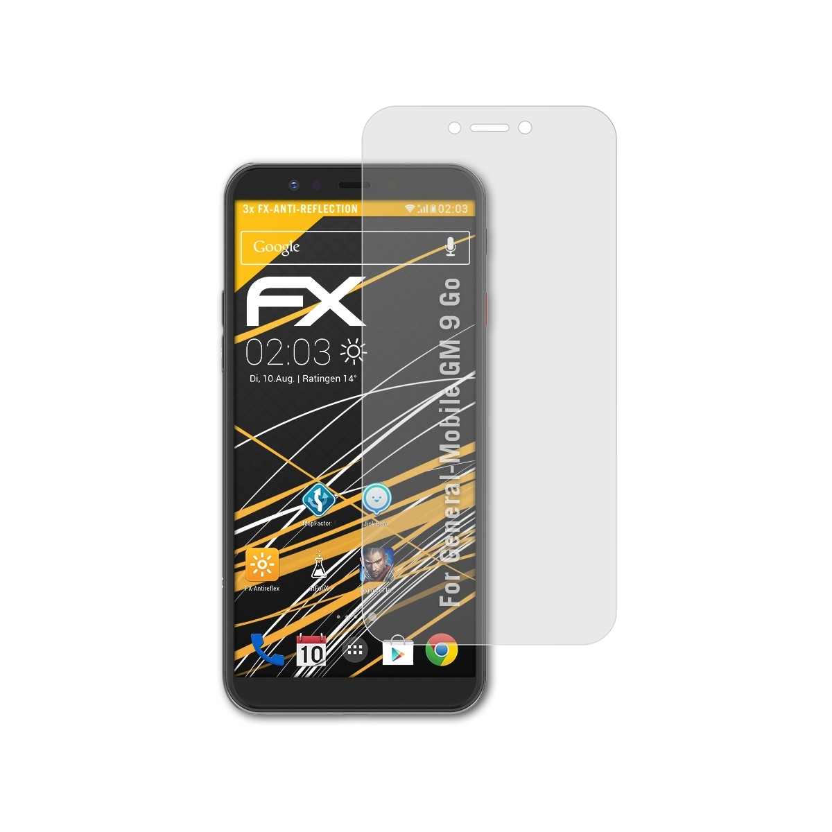 ATFOLIX 3x FX-Antireflex Displayschutz(für General-Mobile Go) GM 9