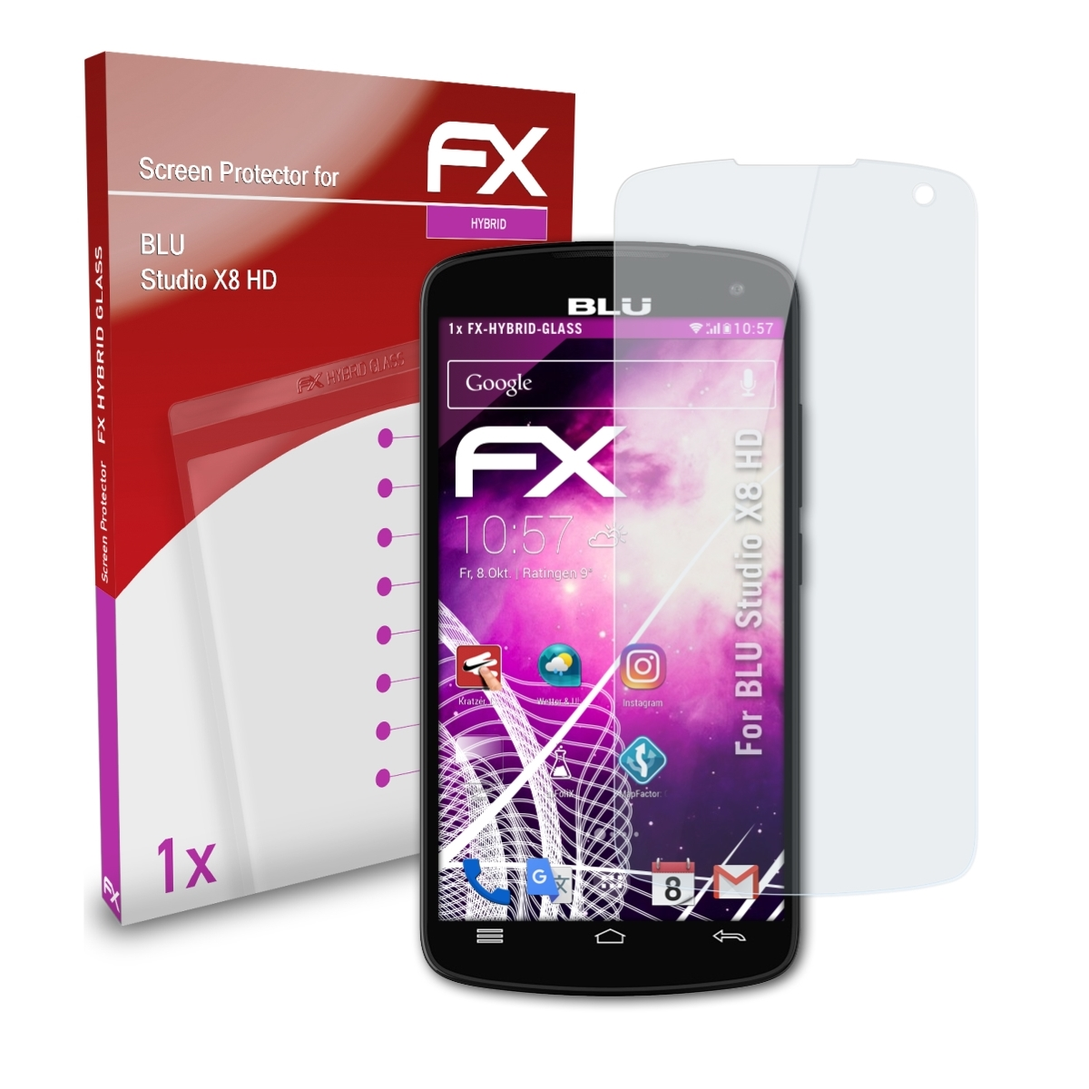 FX-Hybrid-Glass BLU Studio Schutzglas(für HD) ATFOLIX X8