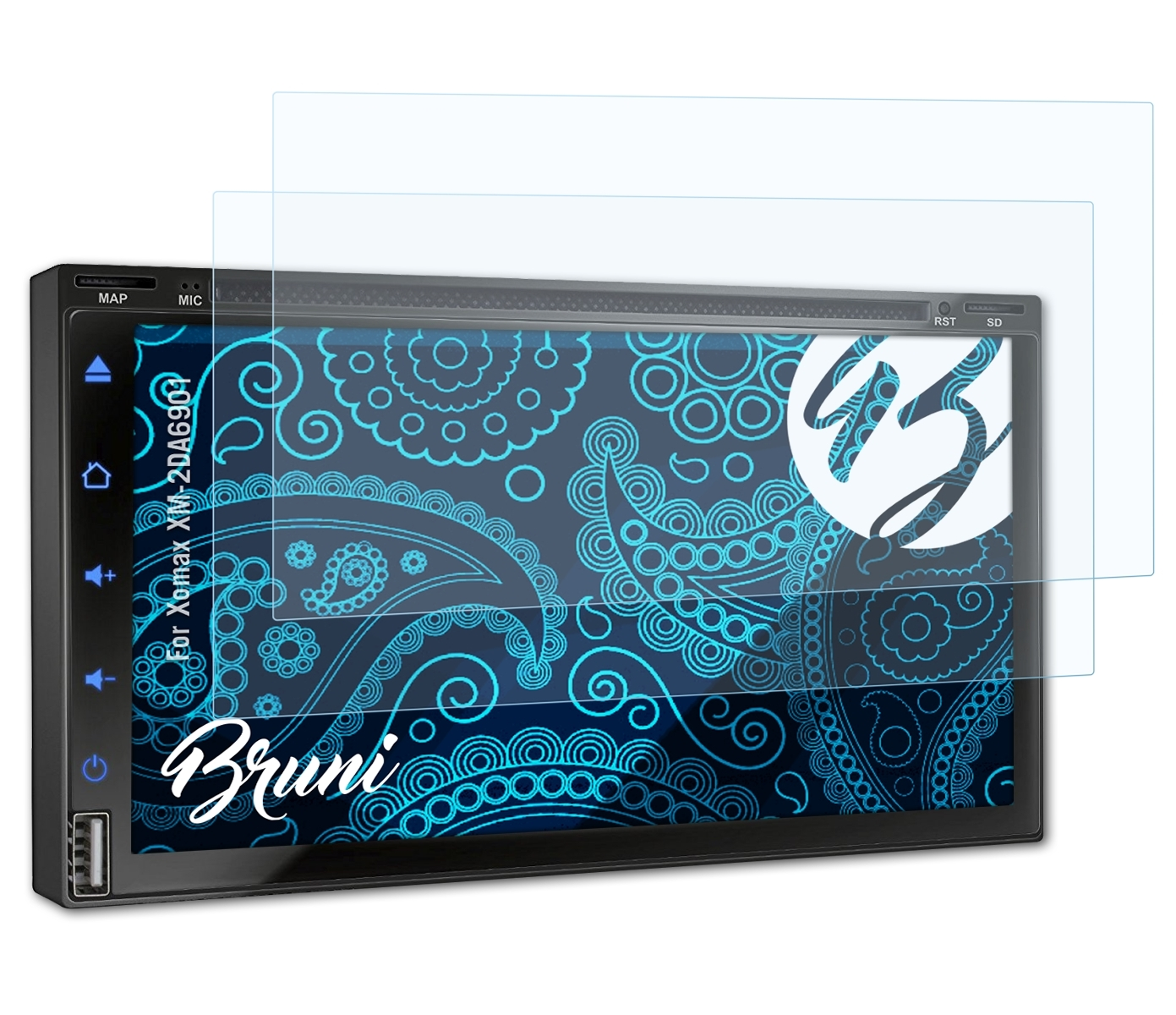 BRUNI 2x Basics-Clear Schutzfolie(für Xomax XM-2DA6901)