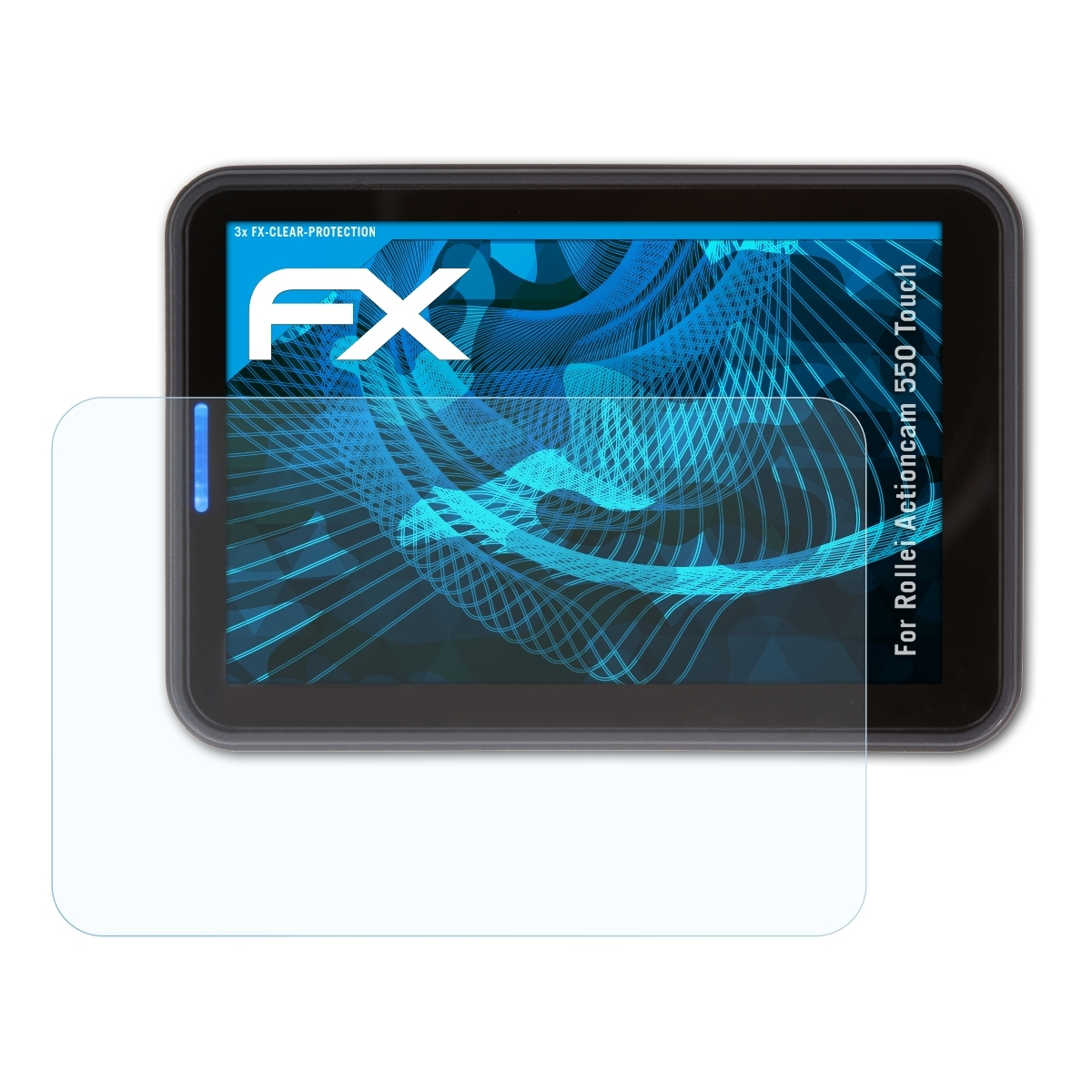 3x FX-Clear 550 Touch) Displayschutz(für Actioncam ATFOLIX Rollei