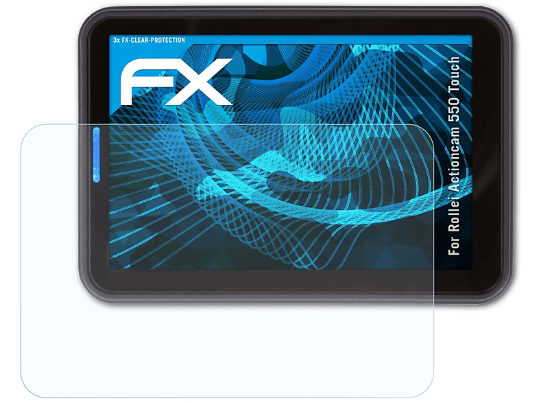 ATFOLIX 3x FX-Clear Displayschutz(für Actioncam Rollei 550 Touch)