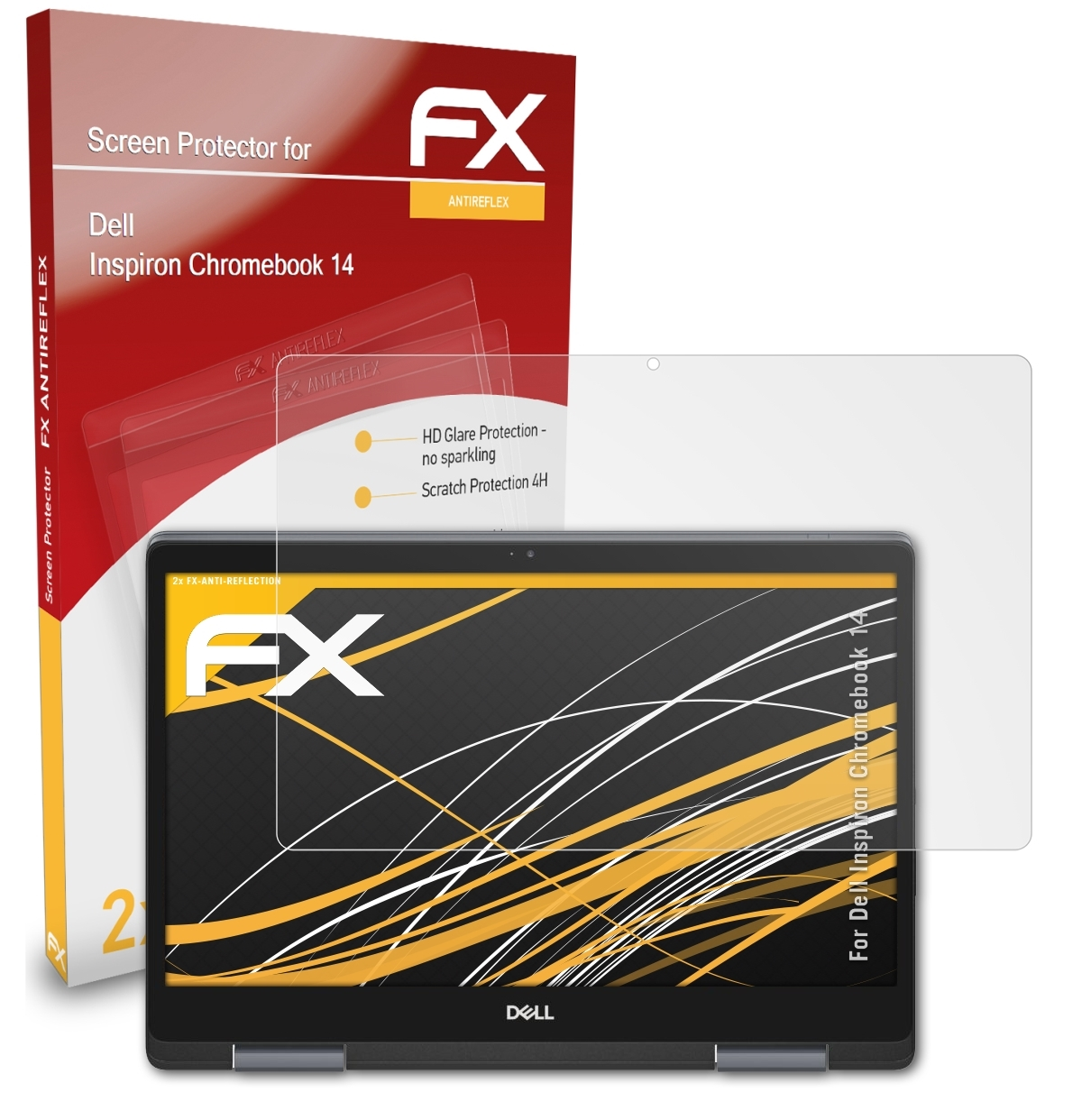 Displayschutz(für Dell Inspiron 2x Chromebook ATFOLIX 14) FX-Antireflex