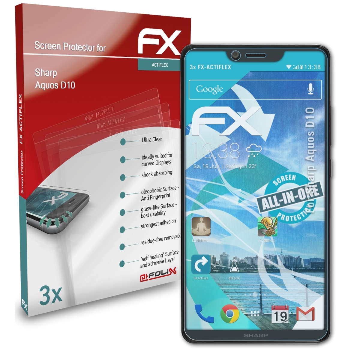 FX-ActiFleX Sharp ATFOLIX 3x Aquos Displayschutz(für D10)