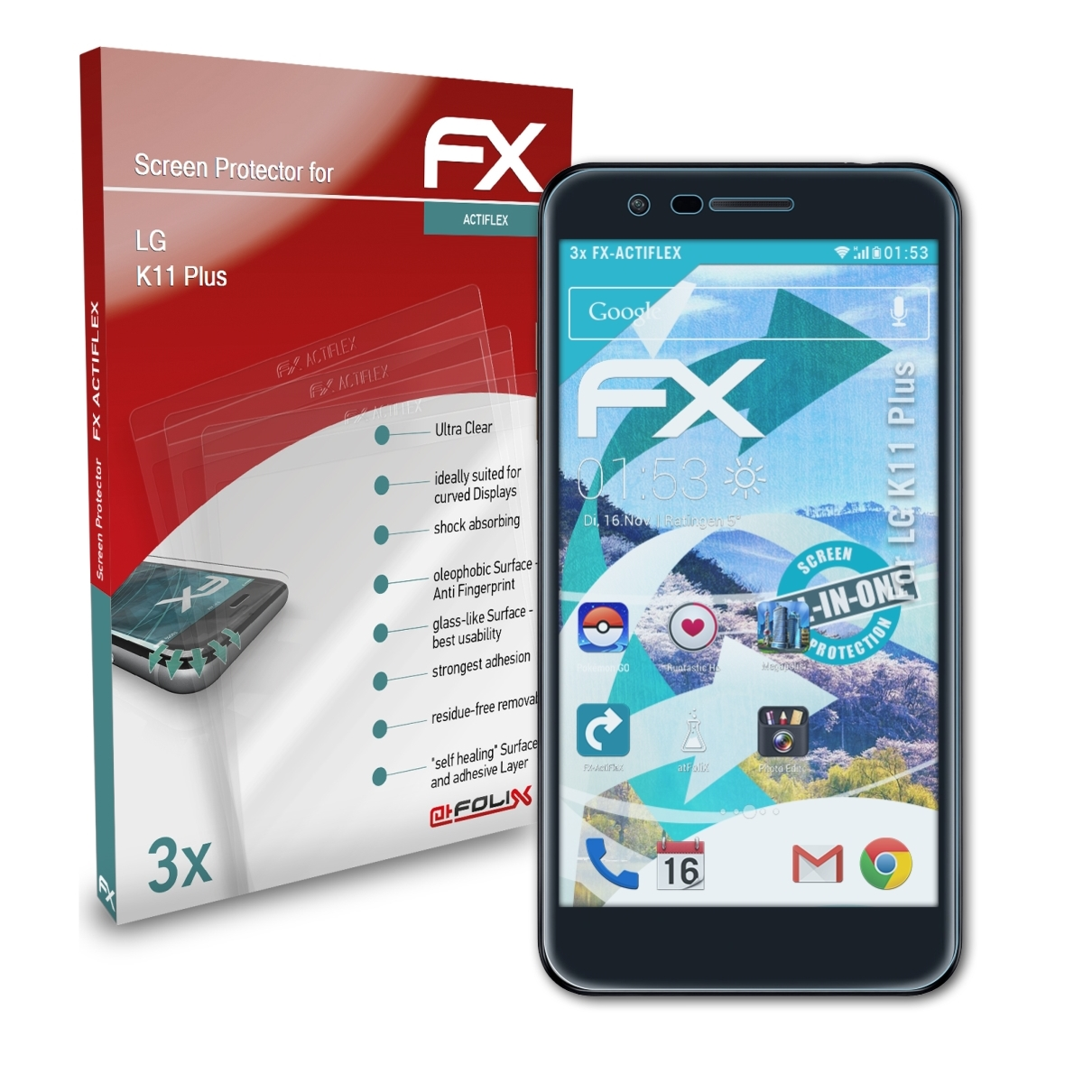 K11 LG ATFOLIX Displayschutz(für Plus) 3x FX-ActiFleX