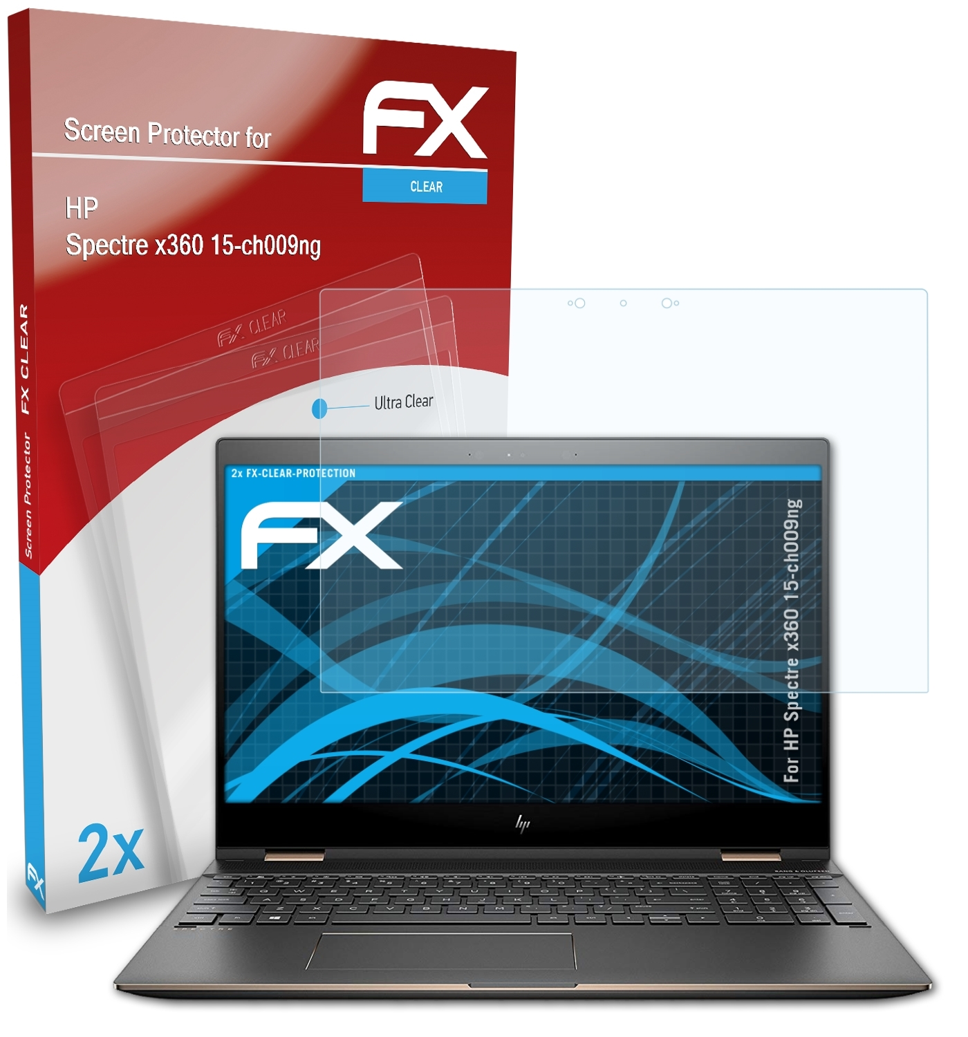 ATFOLIX HP 15-ch009ng) 2x x360 Displayschutz(für Spectre FX-Clear