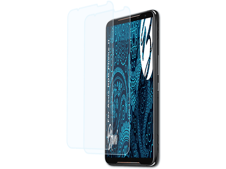 BRUNI 2x Basics-Clear Schutzfolie(für Asus ROG II) Phone