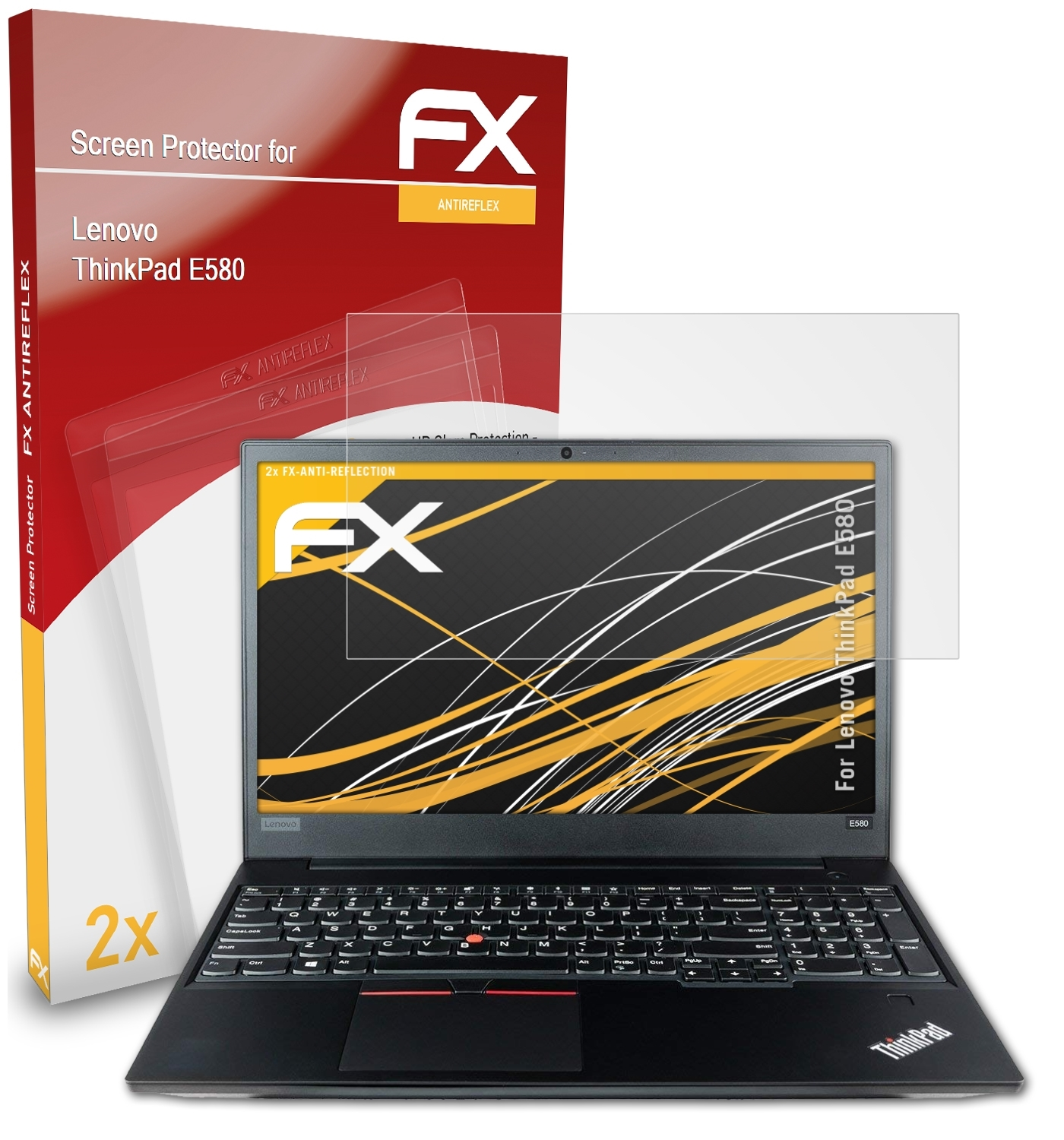 ATFOLIX 2x FX-Antireflex Lenovo ThinkPad Displayschutz(für E580)