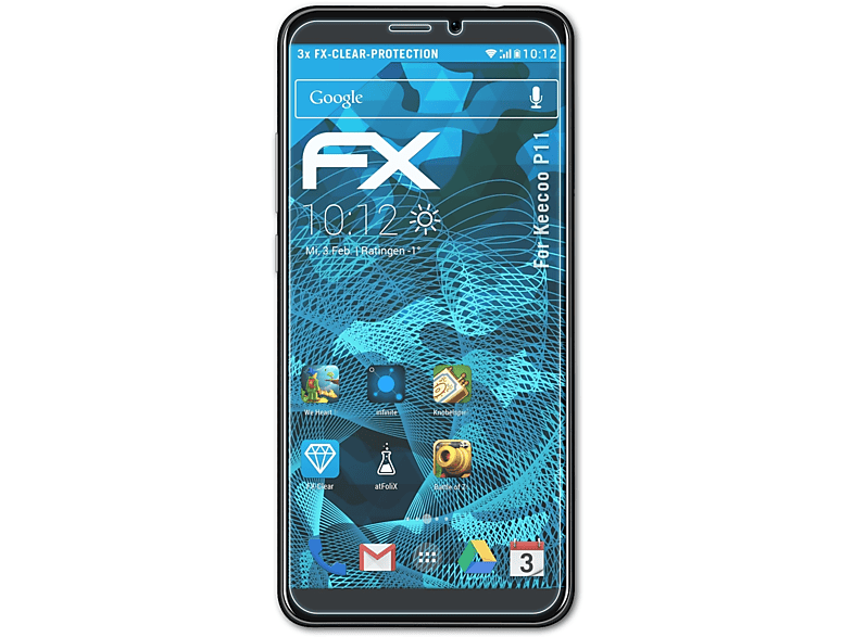 ATFOLIX 3x FX-Clear Displayschutz(für Keecoo P11)