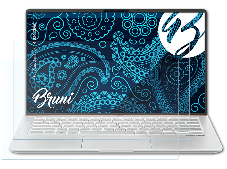 BRUNI 2x Basics-Clear Schutzfolie(für Asus ZenBook 14 (UX433FAC))